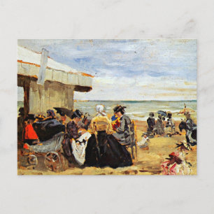 Eugene Boudin: Een strandtafereel Briefkaart