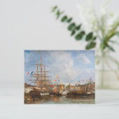 Eugene Boudin - Feest in de haven van Honfleur Briefkaart (Staand voorkant)