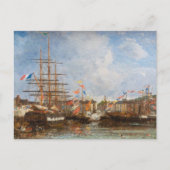 Eugene Boudin - Feest in de haven van Honfleur Briefkaart (Voorkant)