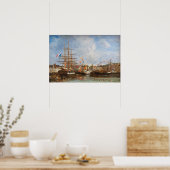 Eugene Boudin - Feest in de haven van Honfleur Poster (Keuken)