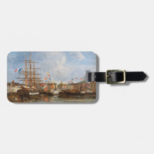 Eugene Boudin - Festival in de haven van Honfleur Bagagelabel