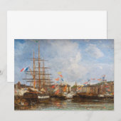 Eugene Boudin - Festival in de haven van Honfleur Bedankkaart (Voorkant / Achterkant)