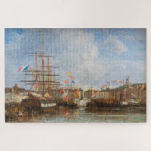 Eugene Boudin - Festival in de haven van Honfleur Legpuzzel (Horizontaal)