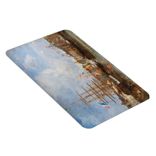 Eugene Boudin - Festival in de haven van Honfleur Magneet (Rechterzijde)