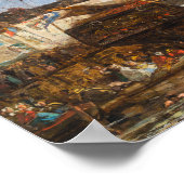 Eugene Boudin - Festival in de haven van Honfleur Poster (Hoek)