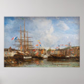 Eugene Boudin - Festival in de haven van Honfleur Poster (Voorkant)