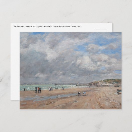 Eugene Boudin - Het strand bij Deauville Briefkaart (Voorkant / Achterkant)