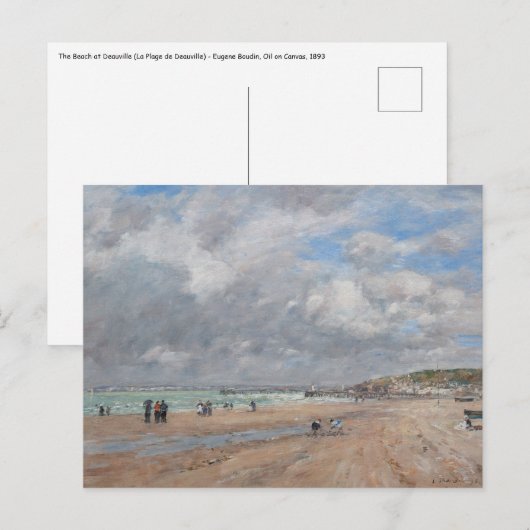 Eugene Boudin - Het strand van Deauville Briefkaart (Voorkant / Achterkant)