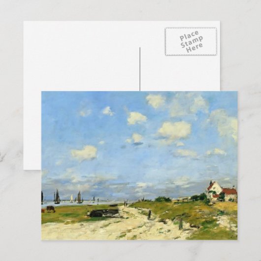 Eugene Boudin-The Dunes bij Etaples Briefkaart (Voorkant / Achterkant)