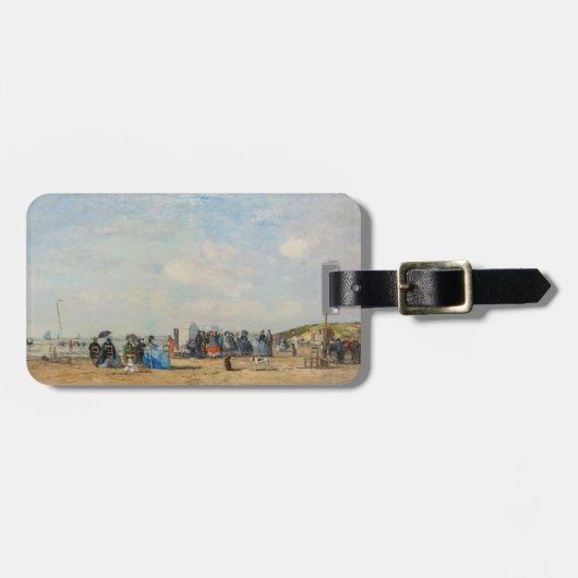 Eugene Boudin - Verzamelen op het strand Bagagelabel (Voorkant horizontaal)