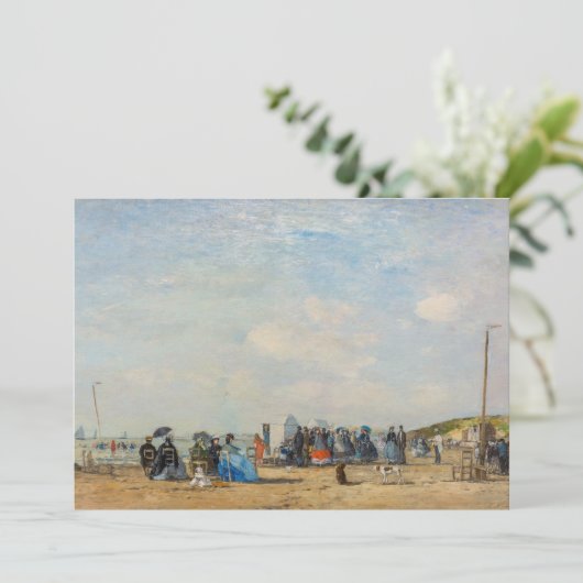 Eugene Boudin - Verzamelen op het strand Bedankkaart (Staand voorkant)
