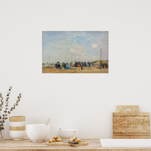 Eugene Boudin - Verzamelen op het strand Poster (Keuken)