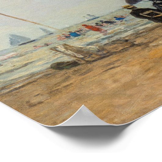 Eugene Boudin - Verzamelen op het strand Poster (Hoek)