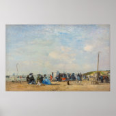 Eugene Boudin - Verzamelen op het strand Poster (Voorkant)