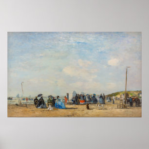 Eugene Boudin - Verzamelen op het strand Poster