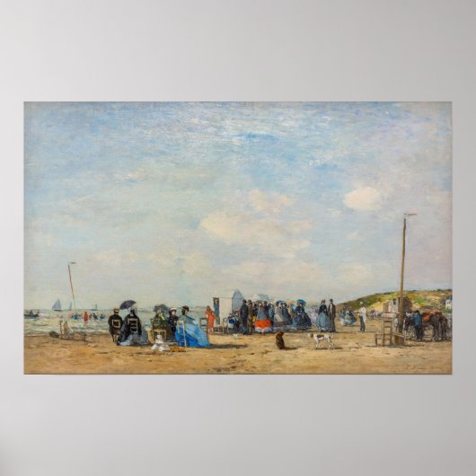 Eugene Boudin - Verzamelen op het strand Poster (Voorkant)