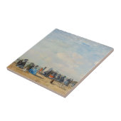 Eugene Boudin - Verzamelen op het strand Tegeltje (Zijkant)