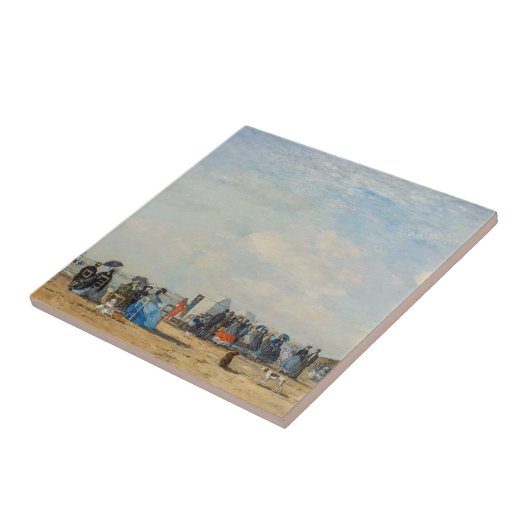 Eugene Boudin - Verzamelen op het strand Tegeltje (Zijkant)