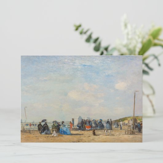 Eugene Boudin - Verzameling op het Strand Kaart (Staand voorkant)