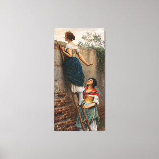 Eugene de Blaas: Aan de Wand - 16K Fine Art Gerest Canvas Afdruk