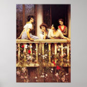 Eugene de Blaas - Balcony Academicism Painting Poster (Voorkant)