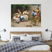 Eugene de Blaas: Het hofmaken - 16K Fine Art Rust Canvas Afdruk (Insitu (Slaapkamer))