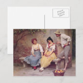 Eugene de Blaas- The Flirtation Briefkaart (Voorkant / Achterkant)