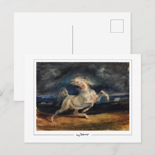 Eugène Delacroix #175 - Kunstmatig Briefkaart (Voorkant / Achterkant)