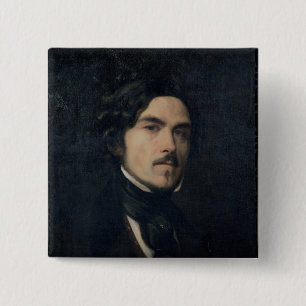 Eugene Delacroix 1840 Vierkante Button 5,1 Cm