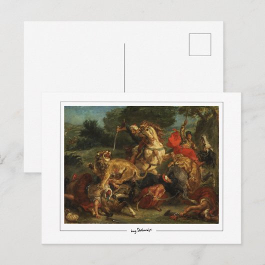 Eugène Delacroix #28 - Kunstmatig Briefkaart (Voorkant / Achterkant)