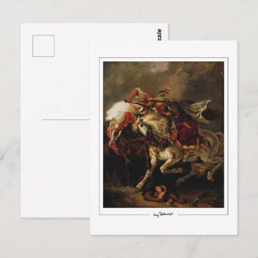 Eugène Delacroix #479 - Kunstmatig Briefkaart (Voorkant / Achterkant)