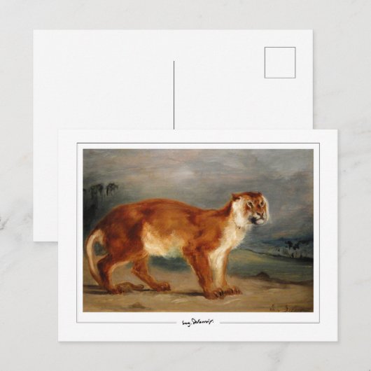 Eugène Delacroix #491 - Kunstmatig Briefkaart (Voorkant / Achterkant)