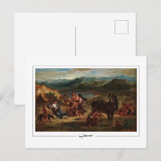 Eugène Delacroix #495 - Kunstmatig Briefkaart (Voorkant / Achterkant)