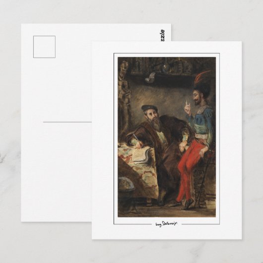 Eugène Delacroix #718 - Kunstmatig Briefkaart (Voorkant / Achterkant)