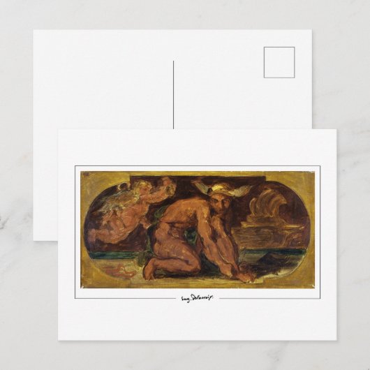 Eugène Delacroix #720 - Kunstmatig Briefkaart (Voorkant / Achterkant)