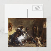 Eugene Delacroix - Arabische paarden vechten in ee Briefkaart (Voorkant / Achterkant)