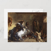 Eugene Delacroix - Arabische paarden vechten in ee Briefkaart (Voorkant / Achterkant)