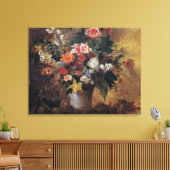 Eugene Delacroix  Bouquet van Bloemen Canvas Afdruk (Insitu (Woonkamer))