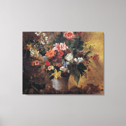 Eugene Delacroix  Bouquet van Bloemen Canvas Afdruk (Voorkant)