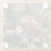 Eugene Delacroix Bouquet van Bloemen Glazen Onderzetter (Achterkant)