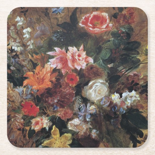 Eugene Delacroix Bouquet van Bloemen Kartonnen Onderzetters (Voorkant)