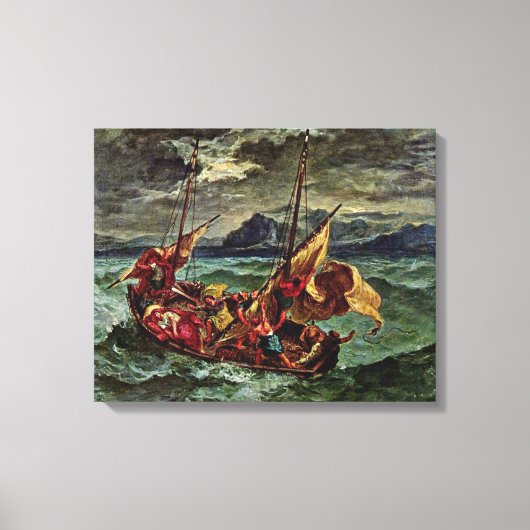Eugene Delacroix - Christus in het Zee van Galilea Canvas Afdruk (Voorkant)