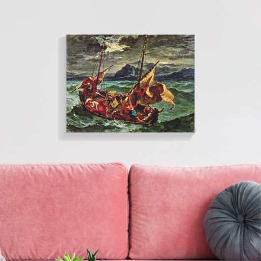 Eugene Delacroix - Christus in het Zee van Galilea Canvas Afdruk (Insitu (Woonkamer))
