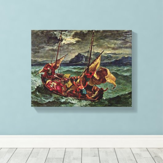 Eugene Delacroix - Christus in het Zee van Galilea Canvas Afdruk (Insitu (Houten vloer))