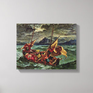 Eugene Delacroix - Christus in het Zee van Galilea Canvas Afdruk