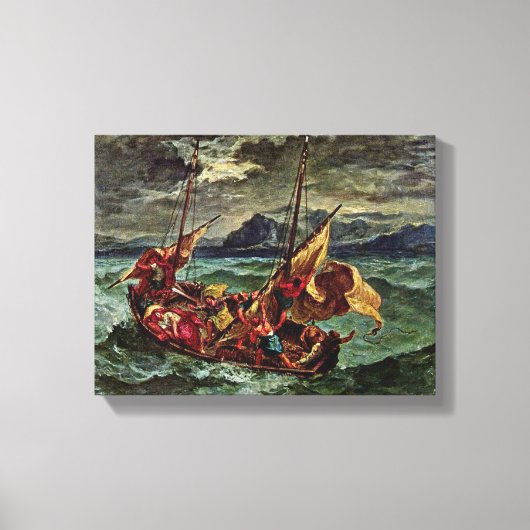 Eugene Delacroix - Christus in het Zee van Galilea Canvas Afdruk (Voorkant)
