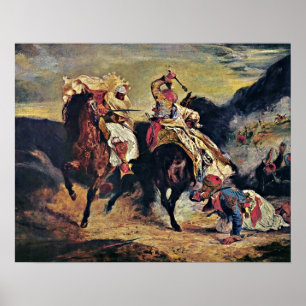 Eugene Delacroix - Combat of Giaour and Pasha Poster