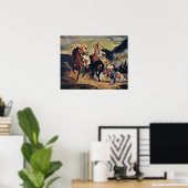 Eugene Delacroix - Combat of Giaour and Pasha Poster (Thuiskantoor)