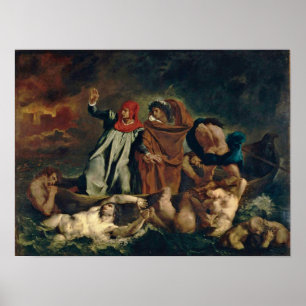 Eugene Delacroix - Dante en Virgil in de hel Poster