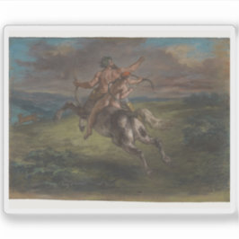 Eugène Delacroix - De opvoeding van Achilles Sticker